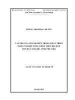 Vai trò của thanh niên trong phát triển nông nghiệp nông thôn trên địa bàn huyện cẩm khê, tỉnh phú thọ 