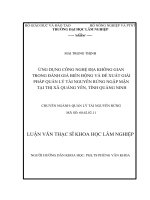 Ứng dụng công nghệ địa không gian trong đánh giá biến động và đề xuất giải pháp quản lý tài nguyên rừng ngập mặn tại thị xã quảng yên, tỉnh quảng ninh 