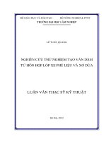 Nghiên cứu thử nghiệm tạo ván dăm từ hỗn hợp lốp xe phế liệu và xơ dừa 