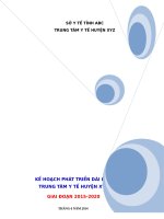 Ke hoach hoạt động Trung tâm Y tế giai đoạn ( 2015-2020)