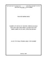 Nghiên cứu đề xuất chương trình giáo dục bảo tồn cho cộng đồng tại khu bảo tồn thiên nhiên xuân liên, tỉnh thanh hóa 