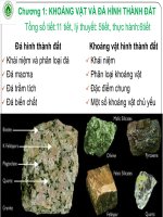 CHƯƠNG 1   KHOÁNG vật và đá HÌNH THÀNH đất
