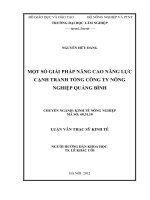 Một số giải pháp nâng cao năng lực cạnh tranh tổng công ty nông nghiệp quảng bình 