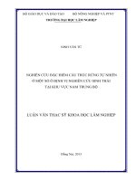 Nghiên cứu đặc điểm cấu trúc rừng tự nhiên ở một số ô định vị nghiên cứu sinh thái tại khu vực nam trung bộ 