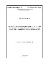 Các giải pháp hoàn thiện công tác quản lý thuế đối với khu vực kinh tế ngoài quốc doanh tại chi cụ thuế thị xã long khánh, tỉnh đồng nai 