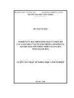 Nghiên cứu đặc điểm sinh thái và phân bố các loài thực vật ngành thông (pinophyta) tại khu bảo tồn thiên nhiên xuân liên, tỉnh thanh hóa 