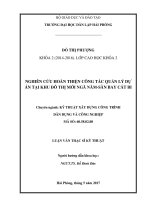 Nghiên cứu hoàn thiện công tác quản lý dự án tại khu đô thị mới ngã năm   sân bay cát bi 