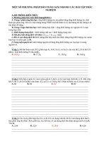 MỘT SỐ PHƯƠNG PHÁP BẢO TOÀN GIẢI NHANH TRẮC NGHIỆM MÔN HÓA