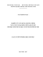 Nghiên cứu xây dựng chương trình tập luyện ngoại khóa môn karate do cho học sinh trung học cơ sở tp  hà nội 