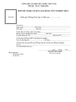 ĐƠN ĐỀ NGHỊ CẤP BẢN SAO BẰNG TỐT NGHIỆP TRUNG HỌC CƠ SỞ