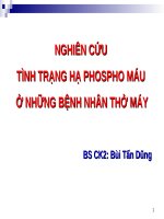 Nghiên Cứu Tình Trạng Hạ Phospho Máu Ở Những Bệnh Nhân Thở Máy