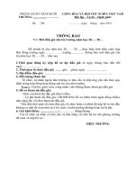 Thông báo mời thầu Căn tin