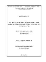 Vai trò của phụ nữ nông thôn trong phát triển kinh tế hộ gia đình trên địa bàn huyện chương mỹ   thành phố hà nội 