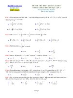 Đề thi thử THPT 2017 môn Toán trường THPT Lý Thái Tổ Hà Nội Lần 4 File word Có lời giải chi tiết