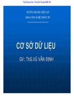 Slide Bài Giảng Môn Cơ Sở Dữ Liệu Của Tác Giả Vũ Văn Định