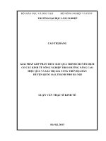 Giải pháp góp phần thúc đẩy quá trình chuyển dịch cơ cấu kinh tế nông nghiệp theo hướng nâng cao hiệu quả và giá trị gia tăng trên địa bàn huyện quốc oai, thành phố hà nội 