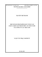 Một số giải pháp kiểm soát nâng cao chất lượng sản phẩm thức ăn chăn nuôi của công ty c p  việt nam 