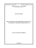 Một số giải pháp nhằm đổi mới cơ chế quản lý tài chính của đài truyền hình việt nam 