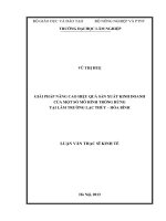 Giải pháp nâng cao hiệu quả sản xuất kinh doanh của một số mô hình trồng rừng tại lâm trường lạc thuỷ   hoà bình 