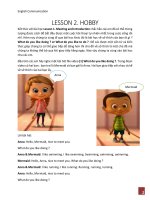 LESSON 2. Hobby, giao tiếp hằng ngày với chủ đề sở thích