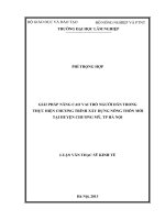 Giải pháp nâng cao vai trò người dân trong thực hiện chương trình xây dựng nông thôn mới tại huyện chương mỹ, thành phố hà nội 