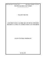Giải pháp nâng cao hiệu quả sử dụng vốn kinh doanh của công ty cổ phần phân lân ninh bình 