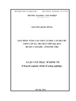 Giải pháp nâng cao chất lượng cán bộ chủ chốt cấp xã, thị trấn trên địa bàn huyện cẩm khê, tỉnh phú thọ 