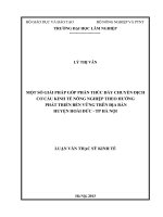 Một số giải pháp góp phần thúc đẩy chuyển dịch cơ cấu kinh tế nông nghiệp theo hướng phát triển bền vững trên địa bàn huyện hoài đức, thành phố hà nội 