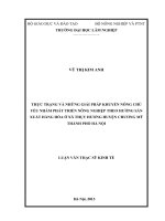 Thực trạng và những giải pháp khuyến nông chủ yếu nhằm phát triển kinh tế theo hướng sản xuất nông nghiệp hàng hoá tại xã thuỵ hương, huyện chương mỹ, thành phố hà nội 