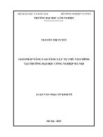 Giải pháp nâng cao năng lực tự chủ tài chính tại trường đại học công nghiệp hà nội 