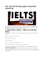 Các chủ đề thường gặp trong ielts speaking 