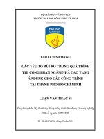 Các yếu tố rủi ro trong quá trình thi công phần ngầm nhà cao tầng áp dụng cho các công trình tại thành phố hồ chí minh  