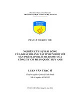 Nghiên cứu sự hài lòng của khách hàng đối với dịch vụ truyền hình trả tiền SCTV tại thành phố hồ chí minh 