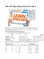Tóm tắt ngữ pháp tiếng anh lớp 6