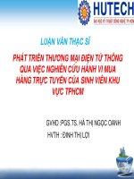 Nghiên cứu hành vi mua hàng trực tuyến của sinh viên khu vực thành phố hồ chí minh  