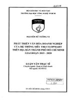 Phát triển văn hóa doanh nghiệp của hệ thống siêu thị co opmart trên địa bàn thành phố hồ chí minh giai đoạn 2015 2020  