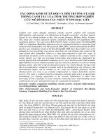 Tác động kinh tế xã hội và môi trường của hệ thống canh tác lúa  tôm: Trường hợp nghiên cứu mô hình đa tác nhân ở tỉnh Bạc Liêu