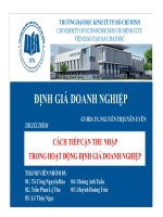 Thuyết trình môn định giá doanh nghiệp cách tiếp cận thu nhập trong hoạt động định giá doanh nghiệp 