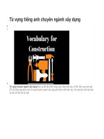 Từ vựng tiếng anh chuyên ngành xây dựng 