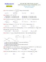 Đề thi thử THPT 2017 môn Toán trường THPT Trần Hưng Đạo Ninh Bình Lần 3 File word Có lời giải chi tiết