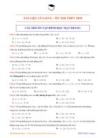 Câu hỏi ôn tập hình học mặt phẳng