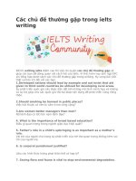 Các chủ đề thường gặp trong ielts writing 