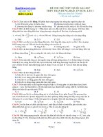 Đề thi thử THPT 2017 môn Vật Lí trường THPT Trần Hưng Đạo TP HCM Lần 1 File word Có lời giải chi tiết