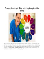 Từ vựng, thuật ngữ tiếng anh chuyên ngành điều dưỡng 