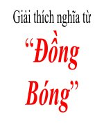 Giải thích nghĩa từ đồng bóng