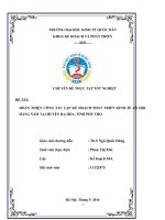 1.Hoàn thiện công tác lập kế hoạch phát triển kinh tế xã hội hàng năm tại huyện Hạ Hòa, tỉnh Phú Thọ