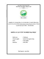 Nghiên cứu ảnh hưởng của vị trí trên cây đến tính chất vật lý của cây luồng (dendrocalamus baratus hsuch et d z li) tuổi 2 tại huyện quan hóa – thanh hóa 
