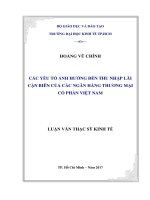 Luận văn thạc sĩ các yếu tố ảnh hưởng đến thu nhập lãi cận biên của các ngân hàng thương mại cổ phần việt nam 