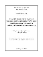 Quản lý hoạt động đào tạo theo hệ thống tín chỉ ở phân hiệu trường đại học nông lâm thành phố hồ chí minh tại gia lai 