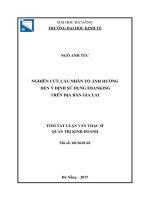 Nghiên cứu các nhân tố ảnh hưởng đến ý định sử dụng Ebanking trên địa bàn Gia Lai